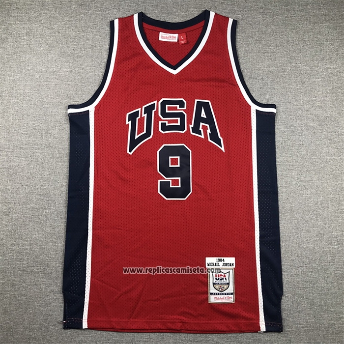 Camiseta USA 1984 Michael Jordan #9 Rojo